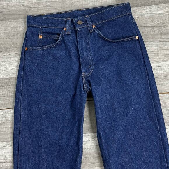 28.5” Waist Vintage Levi’s Jeans 40505 2015 Dark Wash Orange Tab Straight Leg - Picture 5 of 9